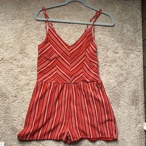 Red & white romper